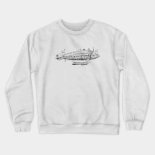 Vintage Airship Sketch Crewneck Sweatshirt